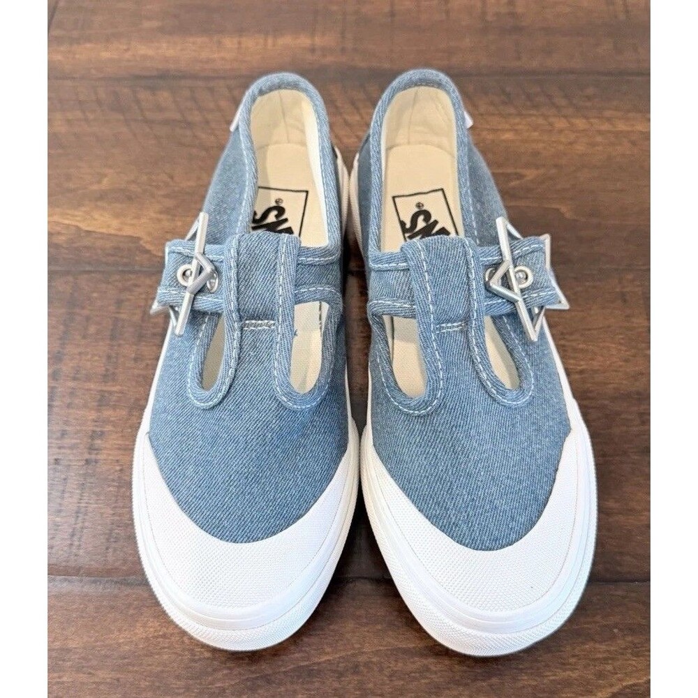 Vans Mary Jane Star Buckle Blue Denim Shoes Women’s Size 5